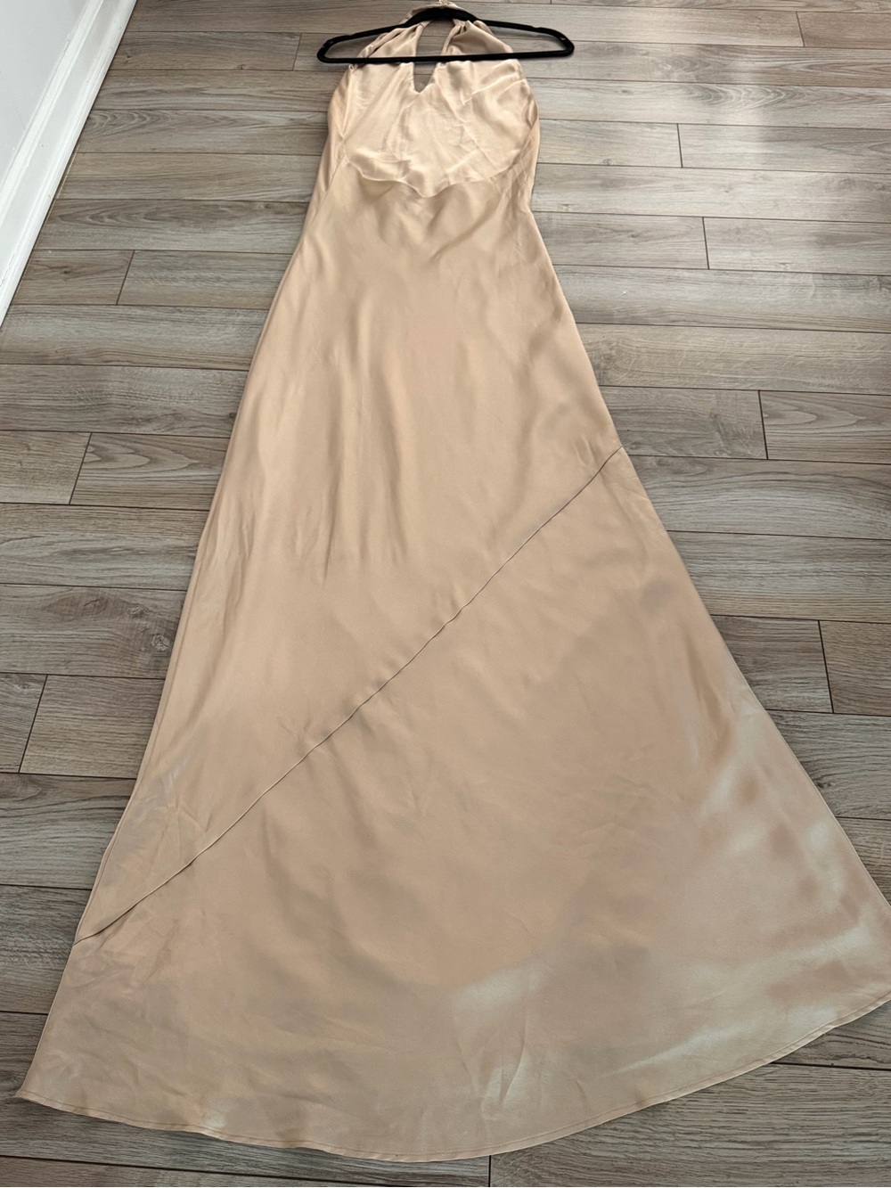 Show Me Your MuMu Champagne Halter Satin Maxi Dress - Picture 4 of 10